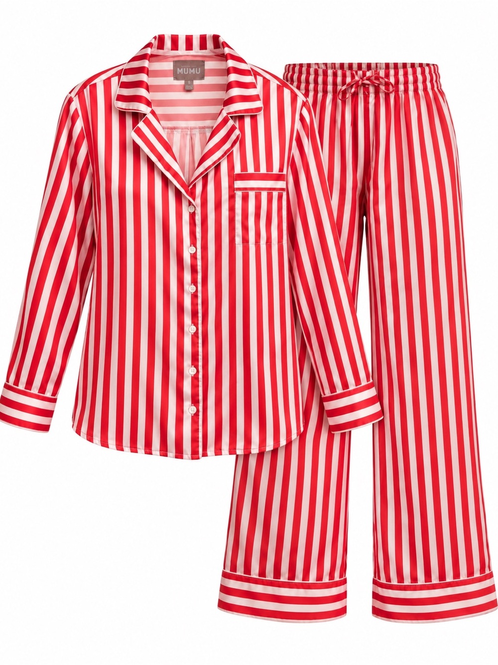 Show Me Your Mumu Classic PJ Set Peppermint Stripe Satin Pajamas S